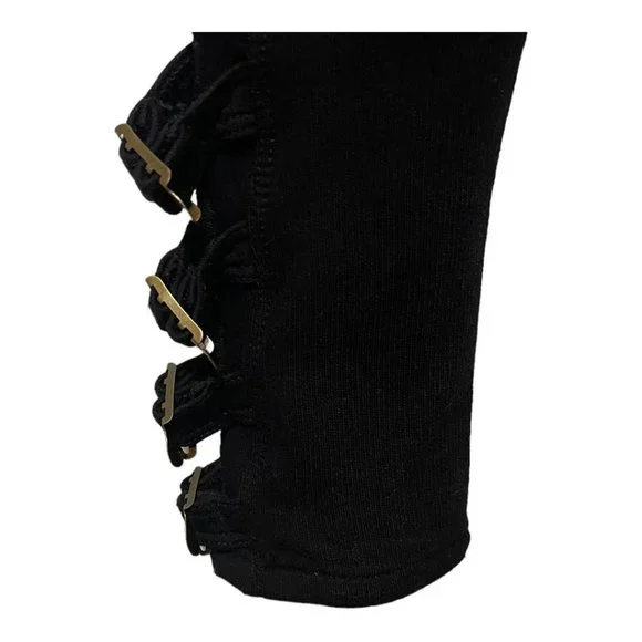 Free People Movement XS Mid-Rise Buckle Ankle Detail Black Pants - Picture 5 of 9